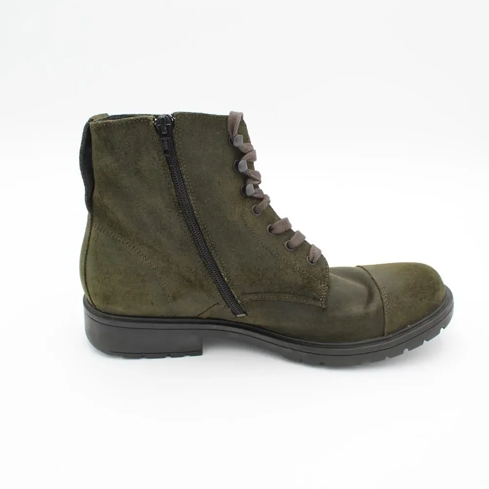 Camper Boots 44 Mens 10.5 Green Suede Work Combat Lace Up Zip Grunge Outdoor